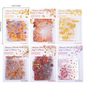 TEMU 120개/6봉지 가을 속삭임 시리즈 빈티지 가을 잎 테마 더블 화이트 잉크 오버레이 풍경 스티커, 단풍잎, 은행잎 등 분위기 있는 잎 패턴 DIY 스크랩북, 휴대폰 케이스, 물병, 사진 프레임, 휴일 카드, 장식 소재용, 스크랩북 용품,휴일 카드 장식,아티스틱 스티커,고품질 접착제,계절별 스티커,공예 스티커,창의적인 ,공예 애호가