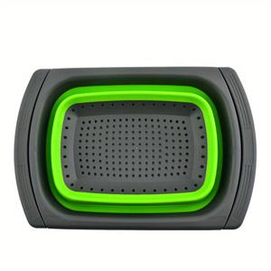 TEMU 1개 주방용 수납형 접이식 물빠짐망, 파스타·채소·과일 건조에 완벽한 다목적 사용품 (주방/여행), 이동식 손잡이 포함, 가볍고 세척하기 쉬운 디자인