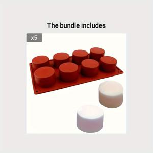 TEMU 1pc 8홀 라운드 실리콘 케이크 금형 3D 수제 컵케이크 젤리 쿠키 미니 머핀 비누 제작기 DIY 베이킹 도구