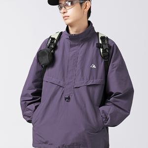 TEMU 3-in-1 아웃도어 방풍 래프팅 재킷 - 하프 지퍼 스탠드 칼라 폭풍 방지 코트, 루즈핏, 긴 소매 & 포켓, 카약, 산악 활동용 캐주얼 (M 브랜딩)