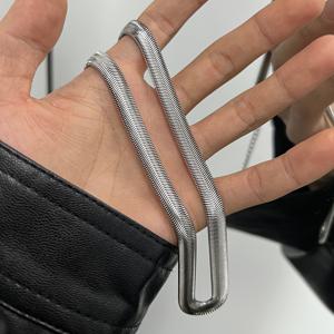 TEMU 남성을 위한 6mm 두께의蛇뼈 목걸이, 스테인레스 스틸, YANHUI 브랜드, 자석 없음, 펜던트 재질: 없음, 메인 재질: 스테인레스 스틸