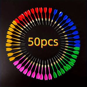 TEMU 성인용 프로페셔널 다트 세트 - PP 비행기가 장착된 50개의 정밀 스틸팁 다트, 충전되지 않음, 모든 실력 수준 및 다트보드 게임에 이상적, 5가지 색상, 야외 및 실내 활동용