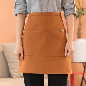 TEMU 주머니가 있는 고급 캔버스 레스토랑 아포른 - 남녀 공용, 내구성이 뛰어난 폴리에스터, 커피 바 및 세련된 작업복에 이상적, 갈색, 검정색, 오렌지색, 회색, 편안한 핏을 위한 조절 가능한 스트랩, 작업 아포른 | 세련된 허리 아포른 | 내구성이 뛰어난 캔버스 아포른