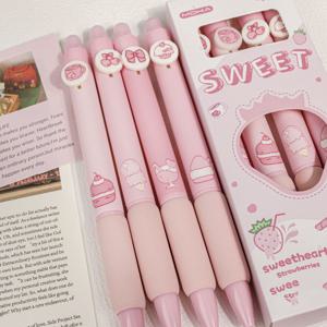 TEMU 4색 만화 소프트 그립 지울 수 있는 중성 볼펜 블루 지울 수 있는 펜 고색상 젤 펜 소프트 그립 스펀지 펜 학생 서명 펜