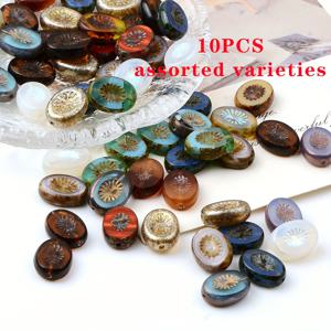 TEMU 5PCS/10PCS 랜덤 믹스 컬러 크리에이티브 비즈 펜, 체코 글라스 허니서클 비즈, DIY용 수입 글라스 비즈, 유럽 빈티지 비즈 귀걸이, 팔찌 액세서리