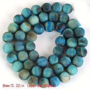 TEMU 4mm-10mm 천연 매트 블루 타이거 아이 스톤 루스 스페이서 비즈, 주얼리 만들기 DIY 팔찌 목걸이 액세서리용 15인치