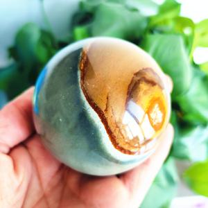 TEMU 1개의 천연 수정 구슬, 천연 해양석 공, 가정 장식, 다양한 종류