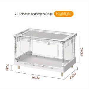 TEMU 1pc 디럭스 투명 아크릴 햄스터 케이지, 접이식 디자인 - 다단계, 쌓을 수 있으며 공간 절약, 햄스터 및 소형 애완동물에 적합, 햄스터 케이지 | 현대 케이지 디자인 | 내구성 있는 플라스틱 케이지