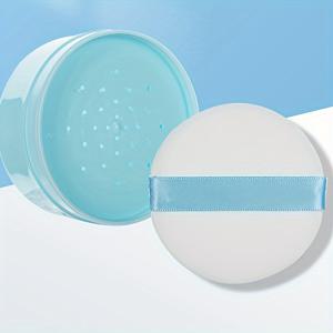 TEMU 1개 대용량 탈크 파우더 퍼프 & 컨테이너와 체 - 여행용, 누수 방지 디자인 여성용 바디 파우더, 목욕 후 바디 파우더 케이스, 휴대용 화장품 정리함, 투명 디자인, 안전한 뚜껑 기능, 여행 화장품 보관함 | 세련된 디자인 | 내구성 있는 플라스틱, 파우더 퍼프 홀더