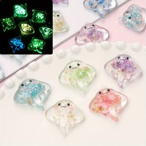 TEMU 10개 세트의 빛나는 젤리피시 목걸이, 빛을 받는 레진 자수, DIY 보석 만들기, 목걸이, 팔찌, 귀걸이, 열쇠끈 공예 및 장식