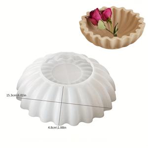 TEMU 대형 레시스 캔들 보울 레진 몰드 라운드 오리가미 모양 플레이트 실리콘 몰드, 레진 웨이브 석고 콘크리트 시멘트 왁스 컨테이너 웨이브 트레이 주조 에폭시 몰드 DIY 다육식물 화분