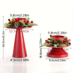 TEMU 2개 팩 홈피쉬 빈티지 주철 촛대, 에나멜 마감, 탁상 장식 촛대, 전원 필요 없음, 크리스마스 및 데이용 배터리 불필요