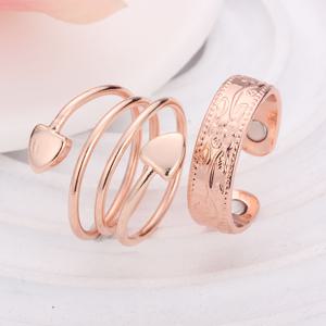 TEMU 여성용 2개 조절 가능한 구리 자석 반지 - 패셔너블한 디자인, 손가락과 엄지에 편안한 착용감, 생일, 새해, 특별한 날 선물로 이상적, 조절 가능한 반지 | 우아한 주얼리 | 구리 반지, 주얼리 반지