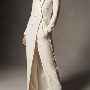 TEMU 여성용 우아한 롱 - 시크한 오피스부터 파티까지 겸용 재킷, 정장 행사, 비즈니스 미팅, 데일리룩을 위한 구조적인 핏 롱 코트 - 여성용 프로페셔널 아우터웨어, 비즈니스룩, 세련된 디자인, 스타일리시 코트, 패션 애호가