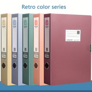 TEMU 5-팩 모란디 & 레트로 컬러 A4 플라스틱 파일 박스 뚜껑 포함 - 튼튼한 PP 소재 접이식 문서 정리함, 두꺼운 보관 상자 (학교 및 사무용품)|폴딩박스