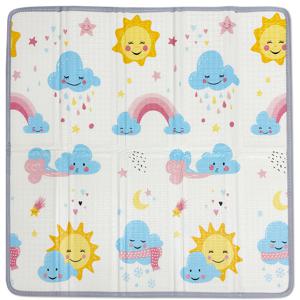 TEMU 접이식 놀이 매트, 50x50인치 x 0.4인치 두께의 안전 폼 놀이 매트, 사용 가능한 50x50인치 플레이펜 매트, 양면 패턴(태양 & 행성)이 있는 휴대용 바닥 매트, 생일 선물