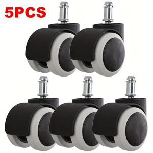 TEMU 5X 트윈 블랙 오피스 의자 시트 교체 부품 더블 캐스터 휠