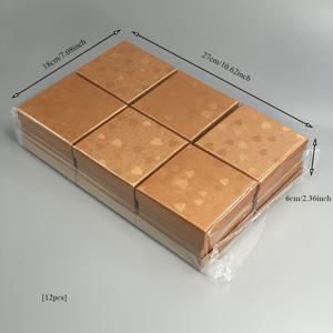 TEMU 12개 고급 생강 노란색 보석 선물 상자 뚜껑 포함 - 우아한 잎 디자인, 반지, 귀걸이, 목걸이 및 기타 소중한 액세서리 보관 및 전시용 - 결혼식, 생일, 기념일 및 특별한 날에 이상적