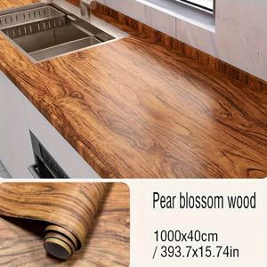 TEMU 1 롤, 레트로 자체 접착 벽지, 나무 조각 접촉 종이, 오일 방지 바닥 스티커, 벗기고 붙이기, 방수 제거 가능한 벽지, 거실, 주방, 침실, 기숙사, 가구 리노베이션, PVC 소재, 크리스마스, 할로윈, 부활절, 한카, 추수 감사절 장식에 적합