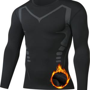 TEMU 벨벳 픽션 긴팔, 남성용 스포츠 아웃도어 따뜻한 바디 슈트