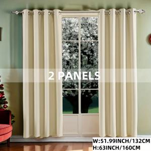 TEMU 2-패널 단색 커튼, 열차단 및 자외선 차단 기능 - 그로멧 탑, 거실, 침실, 주방, 욕실에 완벽 - 모던 로맨틱 홈 데코
