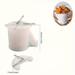 TEMU 콘크리트, 석고 및 수지 공예를 위한 실리콘 몰드, DIY 물뿌리개, 화분 및 심장 디자인이 있는 양초 항아리 모양