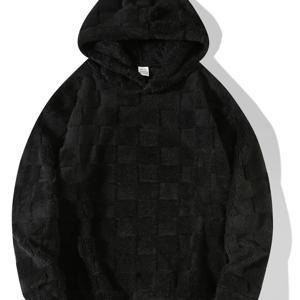 TEMU 남성용 코랄 플리스 후드 스웨트셔츠 - 오버사이즈 루즈핏 겨울 따뜻함, 부드러운 플러시 질감, 단색 캐주얼 풀오버 후드, 세탁기 사용 가능, 추운 날씨 및 캐주얼 복장에 적합, 겨울 스웨트셔츠, 편안한 의류, 튼튼한 원단, 남자 맨투맨, 후드티, 맨투맨 남성, 후드집업, 후드티 남성, 맨투맨