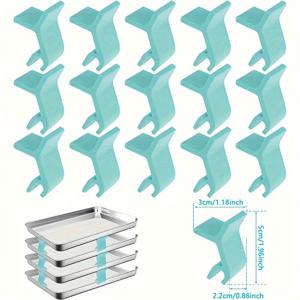 TEMU 16개 팩 우주 절약 재사용 가능한 베이킹 시트 스태커, 다목적 트레이 스태킹 거치대, 식품 안전 플라스틱, 오븐, 에어 프라이어, 바베큐 및 피크닉용 무배터리
