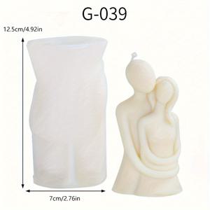TEMU Fantasy-themed silicone mold for making candles, featuring a design of a couple embracing, suitable for aromatherapy wax crafts, cake baking fondant decorations, in a rectangular shape