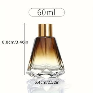 TEMU 1개 60ml 고급 그라데이션 유리 병 - 우아한 블랙과 골드 디자인의 빈 에센셜 오일 컨테이너, 명상 및 휴식에 적합하며 홈 분위기를 향상시키는 데 완벽함 - 열정적인 사람들을 위한 이상적인 선물