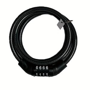 TEMU 강력한 조합 자전거 잠금장치, 강철 케이블 및 PVC 쉘 - 산악 자전거용 휴대용 방범 보안, 블랙