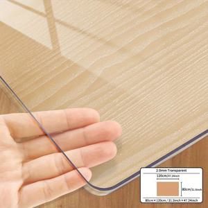 TEMU PVC 테이블 매트 보호 패드, 2mm 두께 투명 테이블 커버, 열 및 스크래치 방지 식탁 매트, 가정용 호텔 다이닝 테이블에 적합, 커피 테이블 표면 보호
