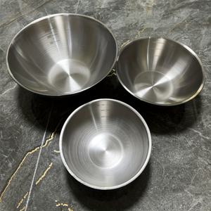 TEMU 3개입 헤비 듀티 스테인리스 스틸 믹싱 볼 (뚜껑 포함) - 대용량, 논스틱 표면, 녹 방지 & 간편한 세척 디자인 (주방, 레스토랑, 가정용) - 샐러드 준비, 베이킹, 요리에 적합