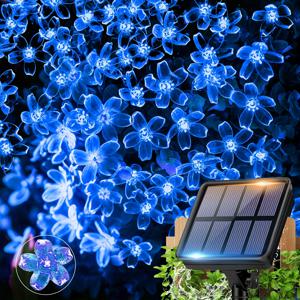 TEMU 100/50/20 LED 크리스마스 벚꽃 태양광 스트링 조명 야외용, 8가지 모드 IPX4 LED 페어리 스트링 조명, 나무, 마당, 정원, 파티, 휴일 지붕 장식, 결혼식, 크리스마스 트리 장식용