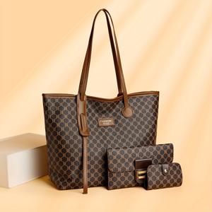 TEMU 패션, 트렌디, 다재다능하고 고급 대용량 여성용 가방 세트, 토트백과 두 개의 다른 가방을 포함합니다.