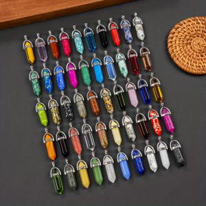 TEMU 50개 육각형 차크라 인조 펜던트 DIY 키트 - 목걸이, 귀걸이, 팔찌 제작용 합성 보석 비즈 세트