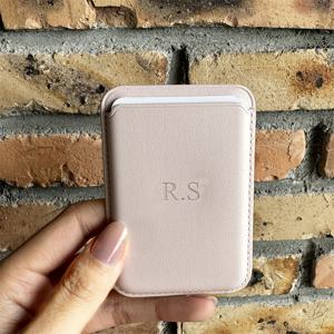 TEMU 개인 맞춤 이름 자석 인조 가죽 지갑 카드 홀더 아이폰 16 프로 맥스 15 14 13 12용 삼성 카드 클립 폰 케이스