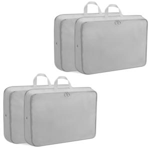 TEMU 4개 패키지 대용량 직물 보관 가방, 더블 지퍼 및 손잡이 - 손세탁 가능, 옷, 이불, 스웨터, 코트를 위한 공간 절약형 옷장 정리함 - 진공 필요 없음