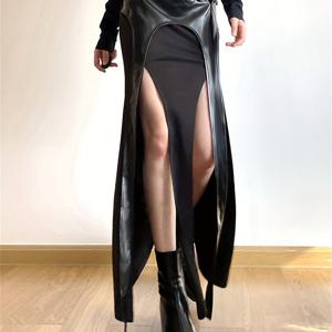 TEMU Y2K 피쉬테일 스커트 드레스 - 슬릿 헴, 솔리드 컬러 올시즌 숏 투 롱 드레스, 머메이드/하프 스커트, 파티, 웨딩, 캐주얼 웨어, 세탁기 사용 가능