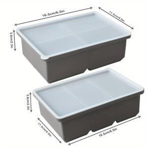 TEMU 2 사이즈 실리콘 수프 냉동 트레이 세트 뚜껑 포함 - 3인분 & 4인분, 누수 방지, 쌓을 수 있음, 쉽게 꺼낼 수 있음, 식기 세척기 안전 - 식사 준비, 남은 음식 보관 및 수프, 스튜, 국물 냉동에 이상적