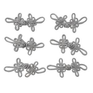 TEMU 6개 세트 고급 중국 매듭 패스너, 다기능 수제 황금 및 은색 실 라운드 로프 버튼, DIY 재봉용, 전통 중국 의류, 코트, 치파오, 스웨터, 스카프, 당나라 복장 클로저 액세서리