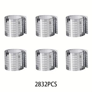 TEMU XX 실버 반사 유리 타일 팩, 체크 패턴, DIY 패션 핸드메이드 렌즈 어피처 타일 스티커, 홈 데코 및 휴일 장식용