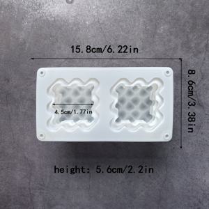 TEMU 2pcs 3D 큐브 캔들 및 비누 제조를 위한 하트 모양 실리콘 모양