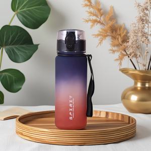 TEMU 그라데이션 스포츠 물병 - 500/650ml, 고온 저항성 스트로 & 손잡이, BPA 프리 PC 소재, 피트니스, 체육관, 야외 활동에 이상적