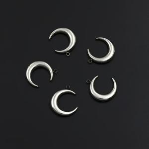 TEMU 스테인리스 스틸 문 펜던트 5개 세트, 심플한 솔리드 주얼리 DIY 액세서리