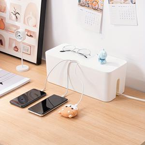 TEMU 1pc 스마트 데스크톱 스토리지 박스, 플라스틱 와이어 관리 주최자, 충전기 및 데이터 케이블을 위한 전원 없음 케이블 주최자, 메이크업 및 사무용품 홀더, 집용 스토리지용 데스크 및 서랍 주최자