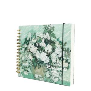 TEMU 1개 스피럴 바운드 스케치북, 두꺼운 60장(120페이지), 고품질 드로잉 패드, 창의적인 세계 유명 아트워크 커버, 아트스틱 드로잉 용품(가켓 포함), 360도 플립 디자인