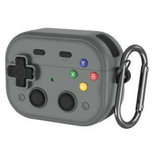 TEMU 애플 에어팟 3/4/프로 2용 레트로 게임 컨트롤러 디자인 이어폰 케이스, 독특한 방수 보호 커버, 내구성 있는 테르모플라스틱 폴리우레탄 소재, 화이트/블랙/그레이 색상으로 제공|헤드폰