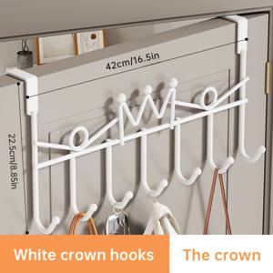 TEMU Musurjoy 7개의 후크 문 정리함 세트 - 욕실 액세서리, 왕관 모양, 수건, 옷, 모자, 가방, 목욕 가운 걸기에 완벽함!