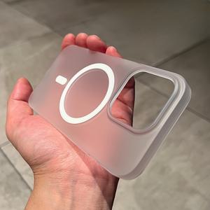 TEMU 아이폰 15 16 14 11 12 13 프로 맥스 플러스용 매트 울트라-씬 자석 케이스 무선 충전기 하드 PC 반투명 커버